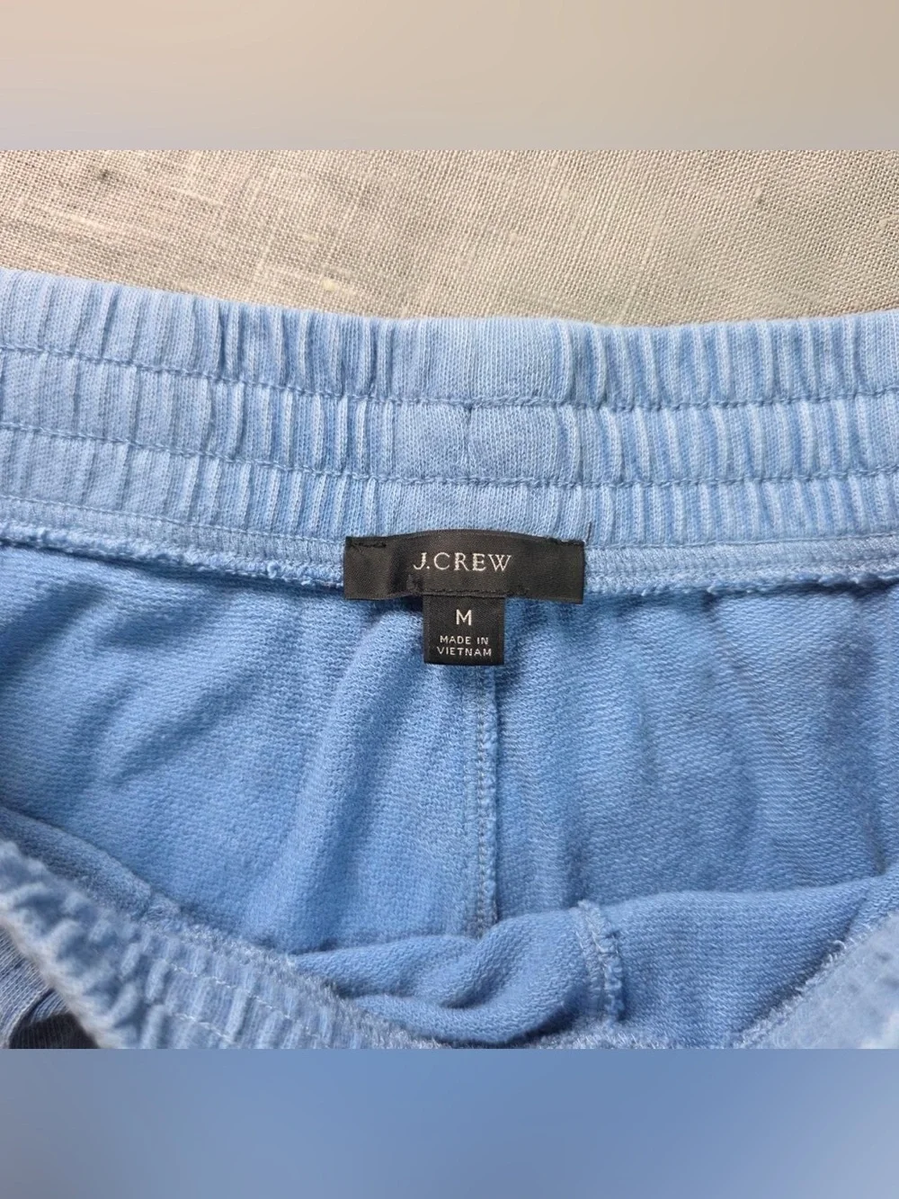 J. Crew Wide Leg French Terry Sweatpants Womens Medium Light Blue Drawstring